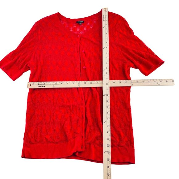 Talbots Womens Red Knit Cardigan Sweater XL Great For A Fancy Dinner Or Pretendi - Picture 3 of 5